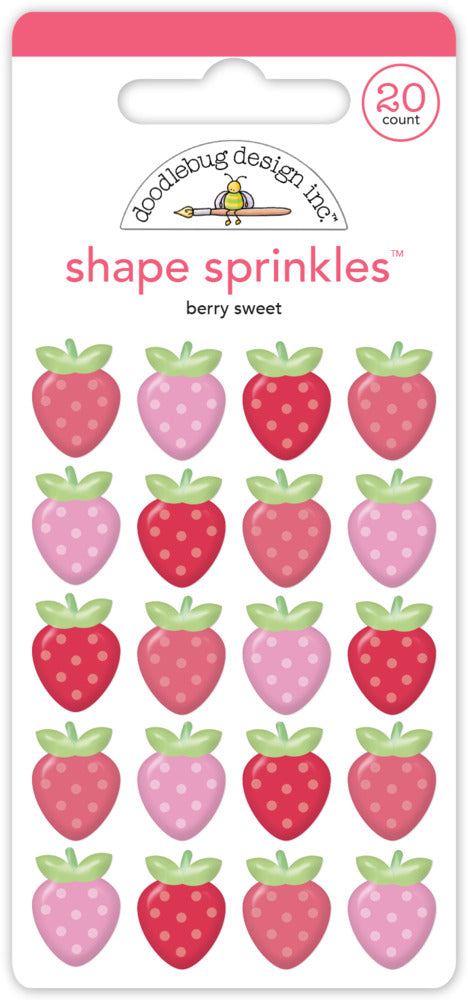 Doodlebug, Berry Sweet Shape Sprinkles, Berry Sweet