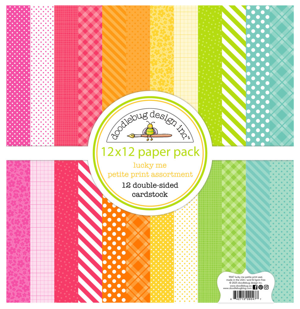 Doodlebug, 12x12 Petite Prints Paper Pack, Lucky Me