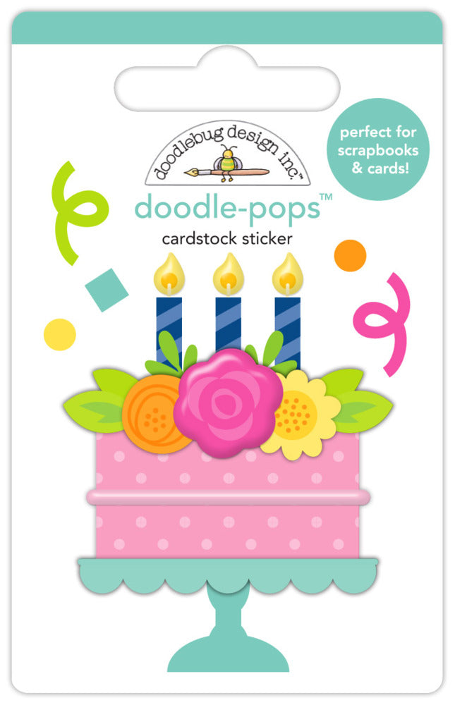 Doodlebug, Doodle-pops Cardstock Sticker, Birthday Cake Pre-order
