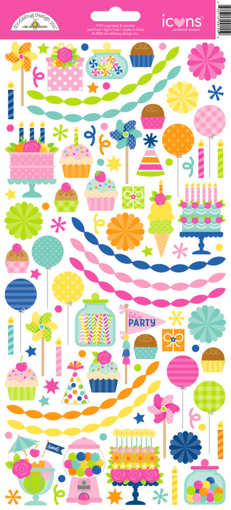 Doodelbug, Icons Stickers, Cupcakes & Candles Pre-order