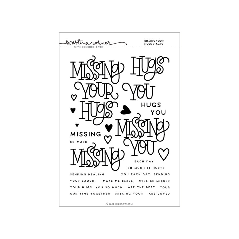 Concord & 9th , Kristina Werner, Clear Stamp, Missing Your Hugs