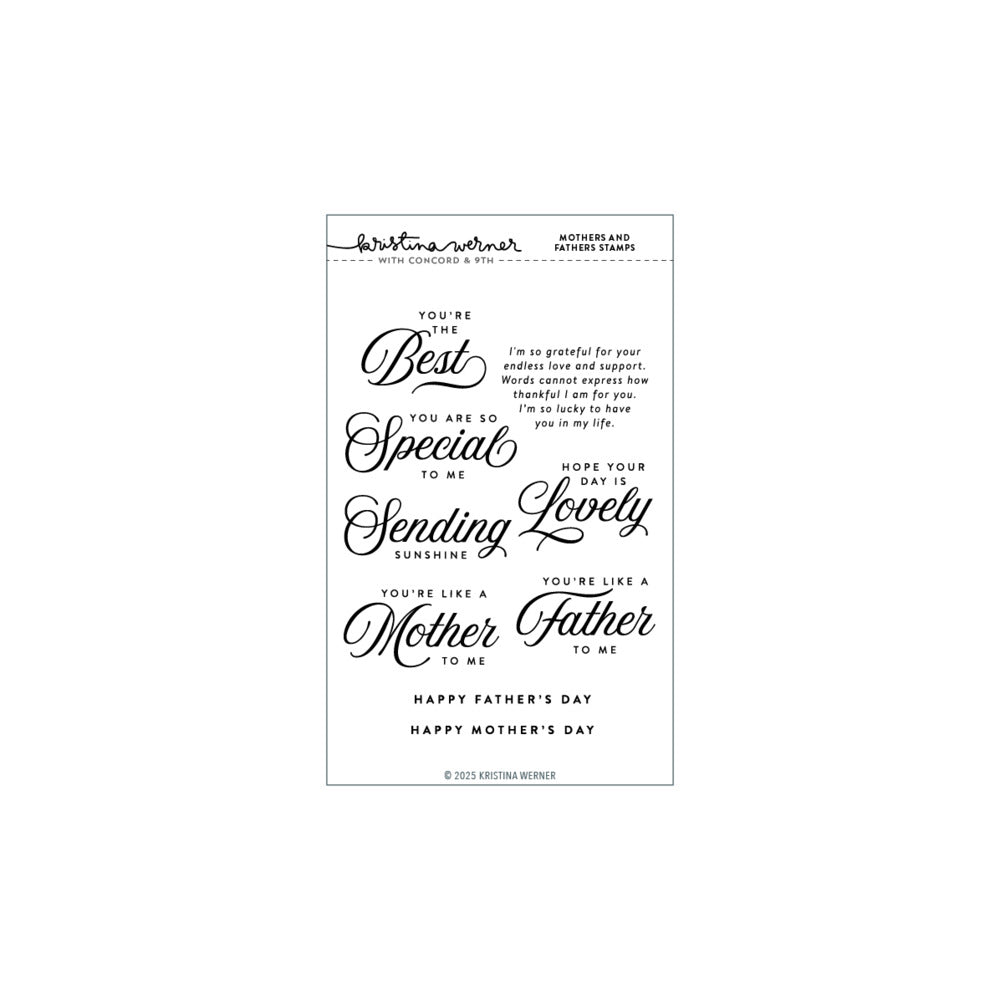 Concord & 9th , Kristina Werner, Clear Stamp, Mothers and Fathers