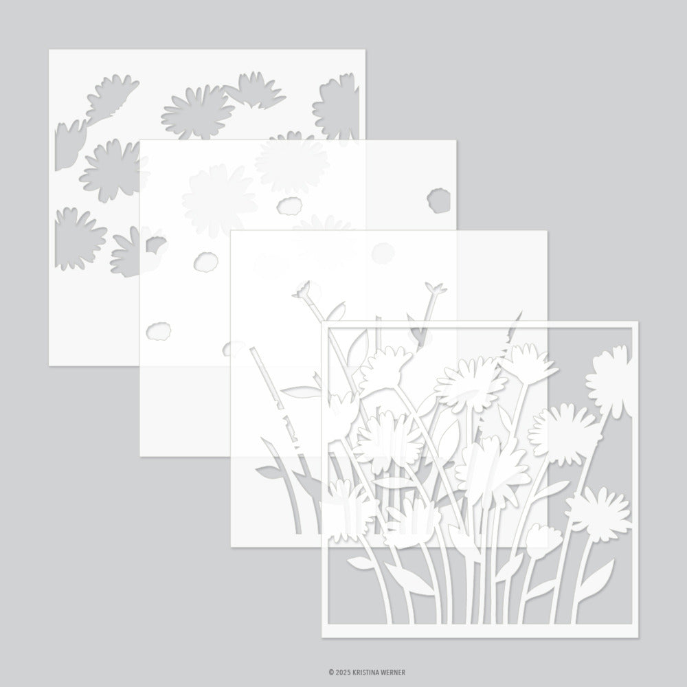 Concord & 9th, Kristina Werner, Daisy Bouquet, Stencil Pack