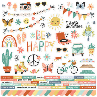 Simple Stories, Boho Sunshine, Sticker Sheet