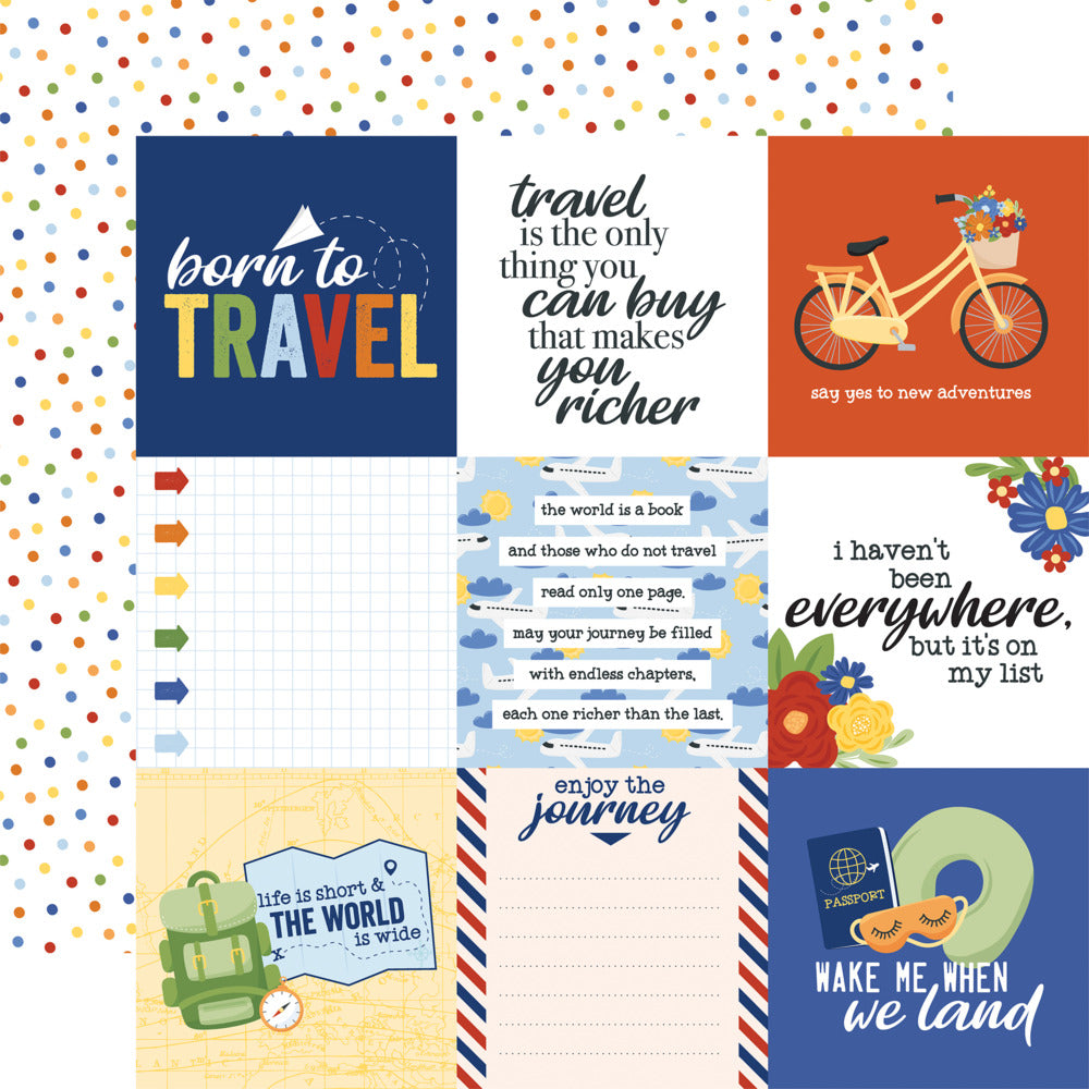 Echo Park; Born to Travel; 4 x 4 Journaling Cards