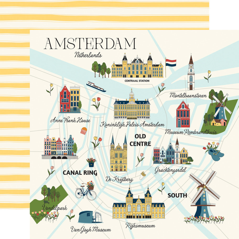 Echo Park, 12X12 Patterned Paper, Amsterdam - Amsterdam Map