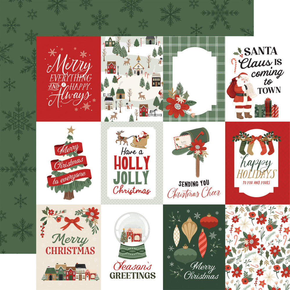 Echo Park, Christmas Village, 3x4 Journaling Cards