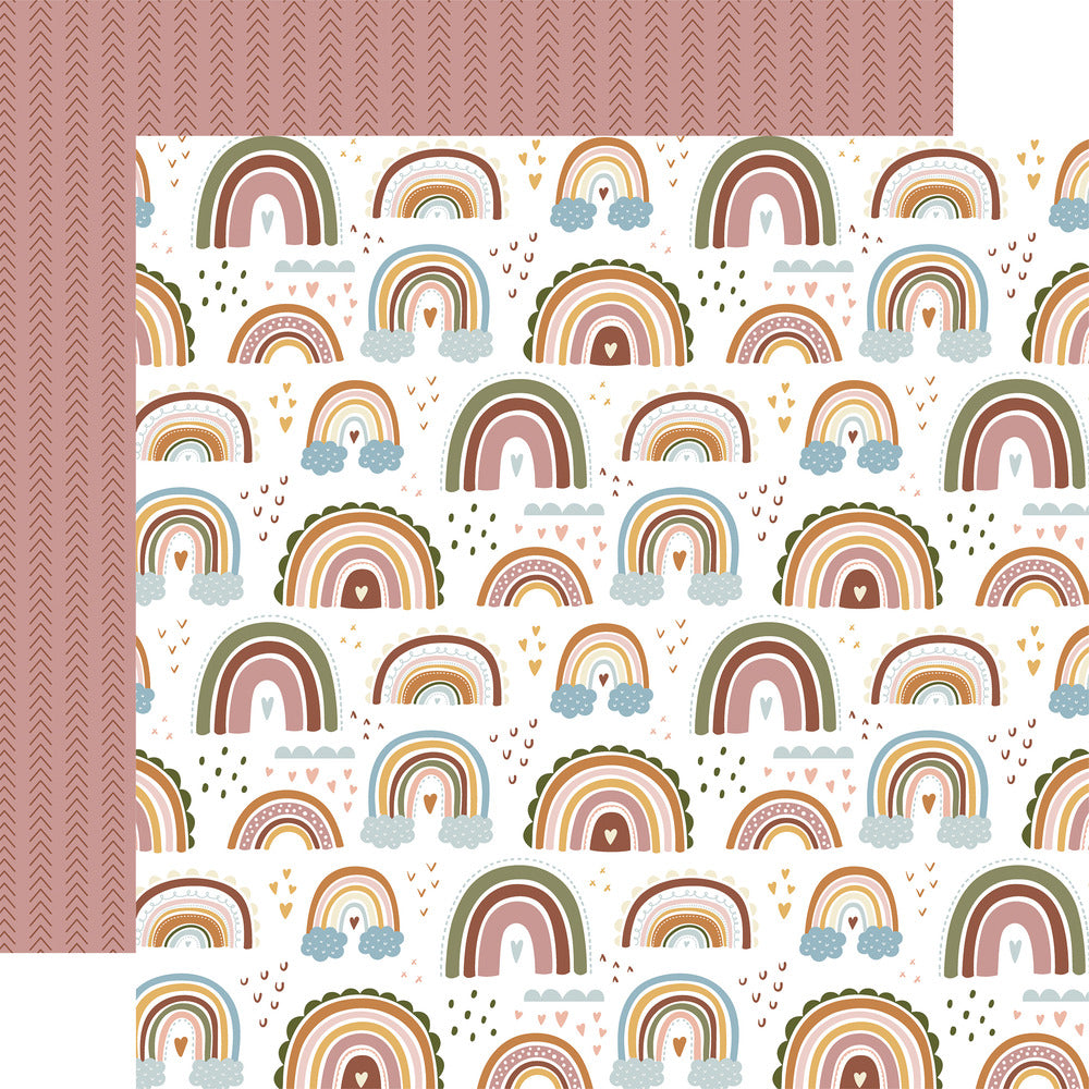Echo Park, 12X12 Patterned Paper, Dream Big Little Girl - Over The Rainbow