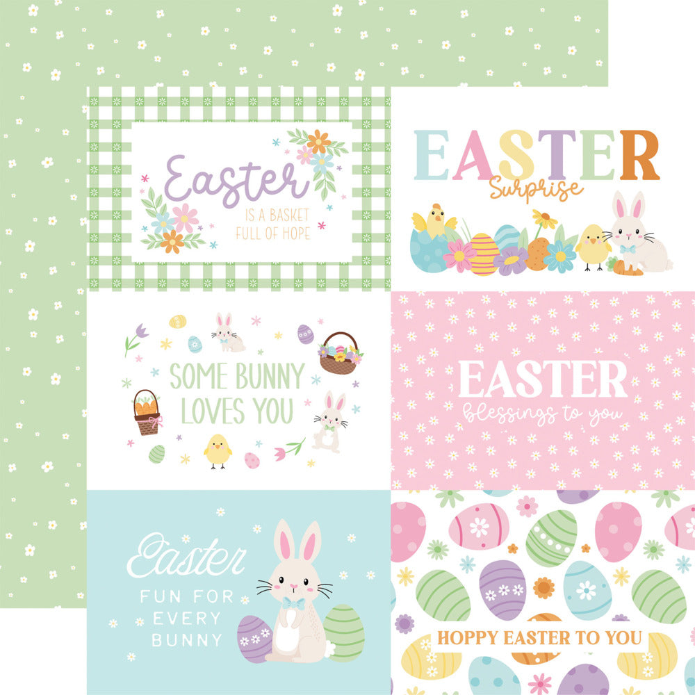 Echo Park, 12X12 Patterned Paper, Easter Basket - 6x4 Journaling Cards