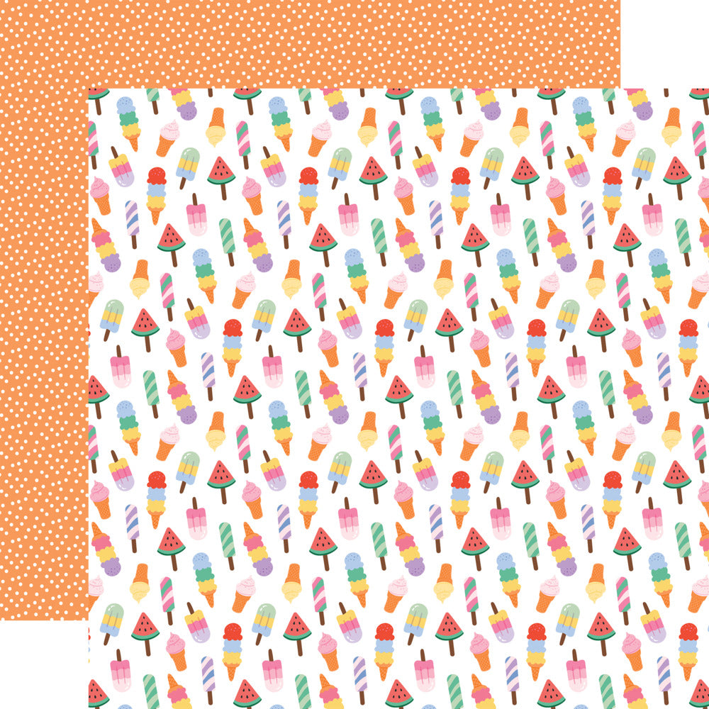 Echo Park, 12X12 Patterned Paper, Our Groovy Summer - Ice Cream Dream