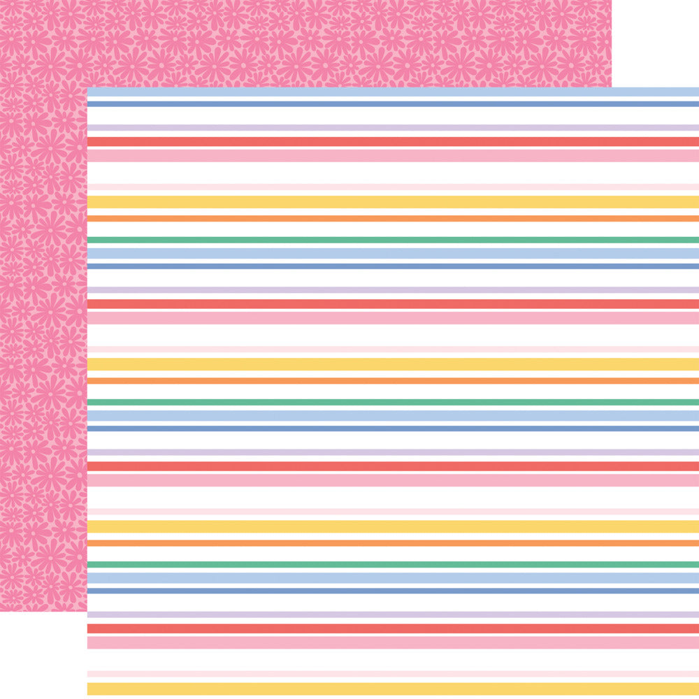 Echo Park, 12X12 Patterned Paper, Our Groovy Summer - Summertime Stripes