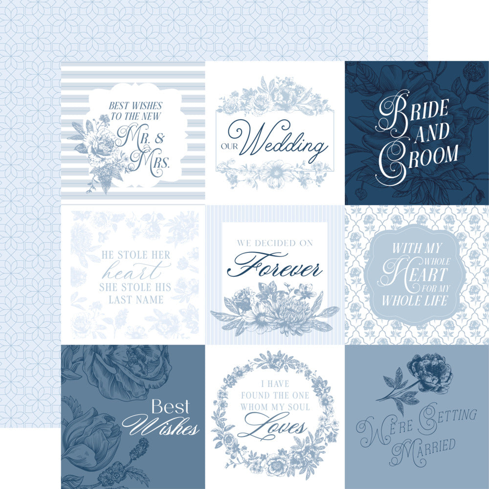 Echo Park, 12X12 Patterned Paper, Save the Date - 4x4 Journaling Cards