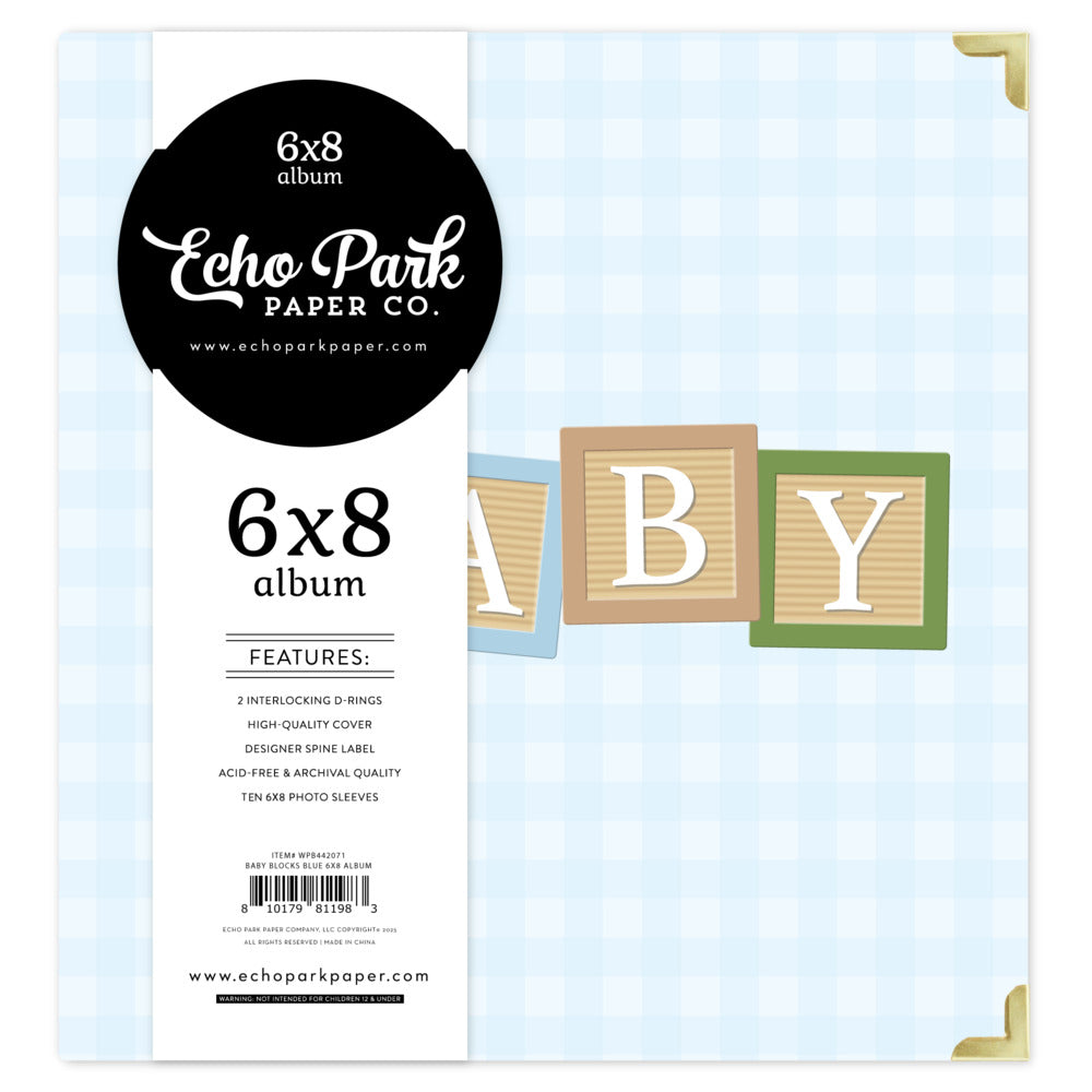 Echo Park; Baby Blocks Blue, 6x8 Album