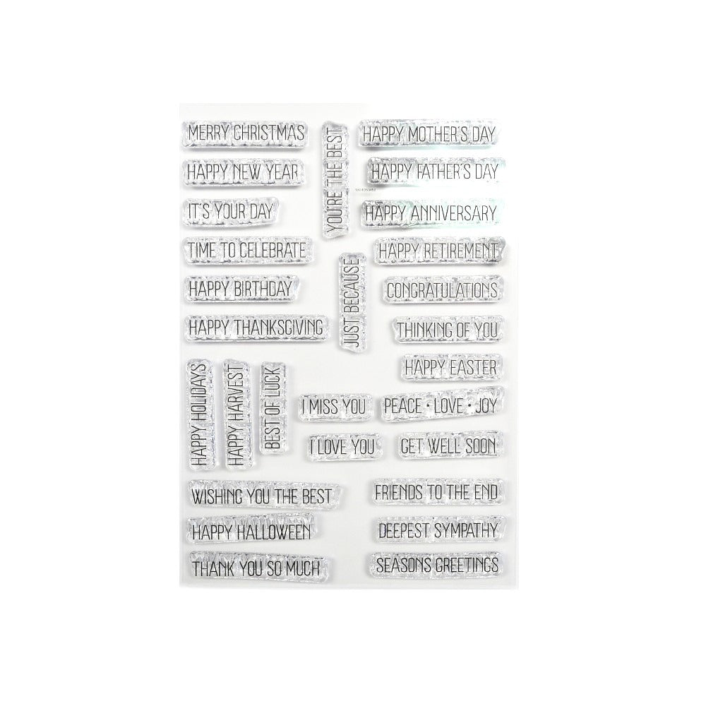 Elizabeth Crafts Design; Clear Stamp, All Occasion Sentiments