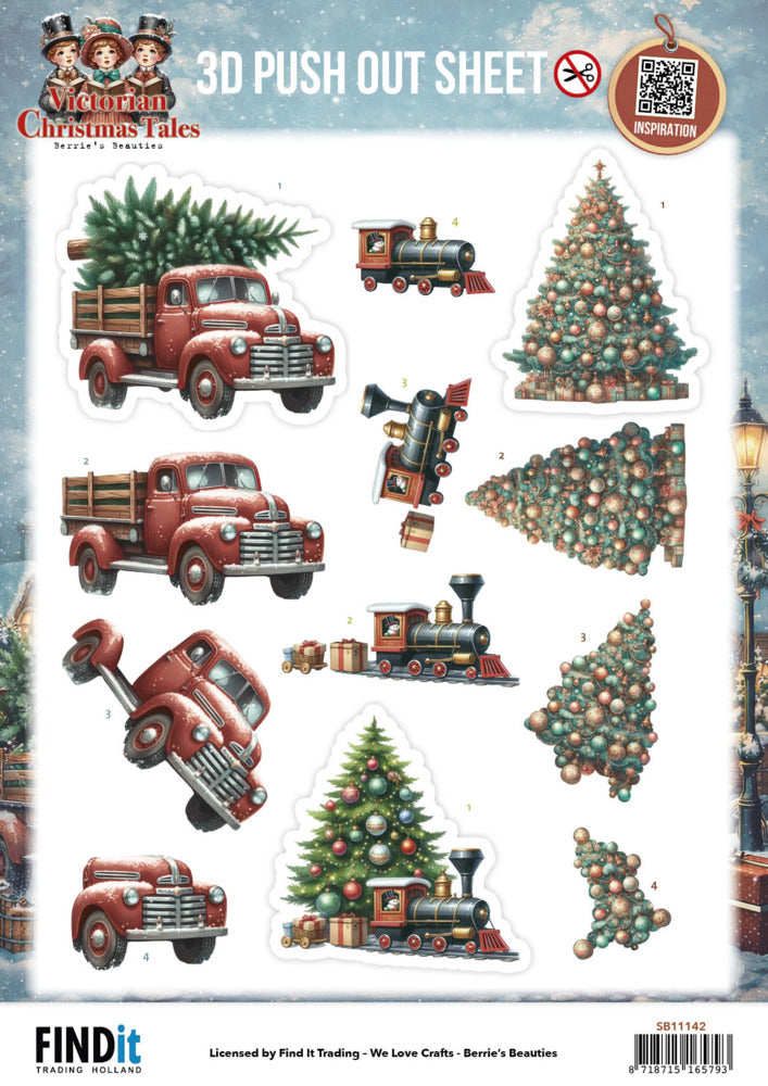 Find It Trading, 3D Push Out Sheet, Victorian Christmas Tales - Underneath The Christmas Tree SB11142