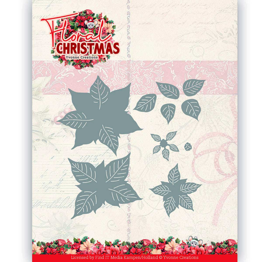 Yvonne Creations, Die, Floral Christmas - Poinsettia