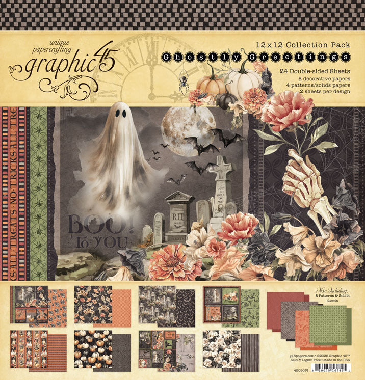 Graphic 45, 12X12 Collection Pack, Ghostly Greetings