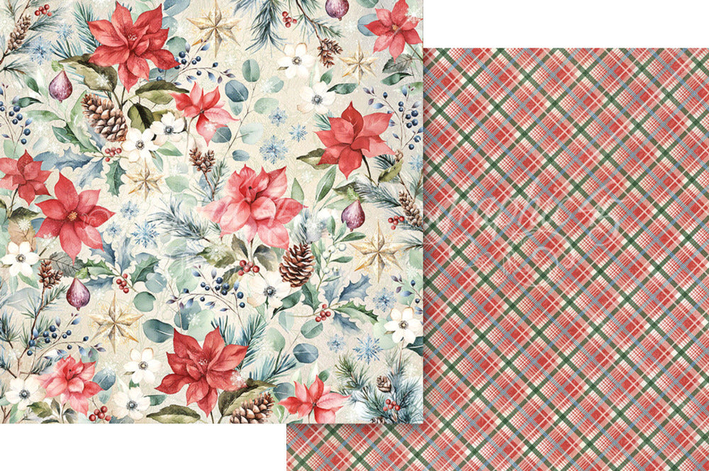 Graphic 45, 12X12 Patterned Paper, Deck the Halls - Mistletoe Kisses