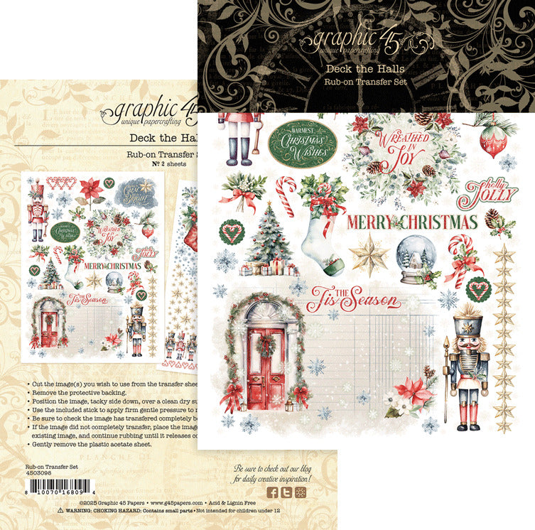 Graphic 45, Rub-on Transfers, Deck the Halls