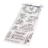 Pinkfresh Rainbow floral Stamp + Stencil SET