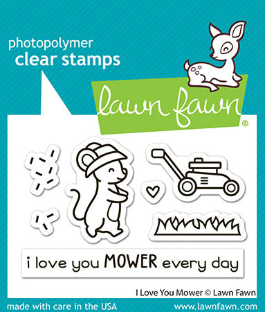 Lawn Fawn, I love You mower  Stamp