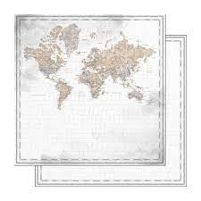 Scrapbook Customs, World Map Watercolor