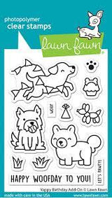 Lawn Fawn, Yappy Birthday Add On Stamp & Die set