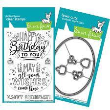 Lawn Fawn, Giant Birthday Messages Stamp & Die Set