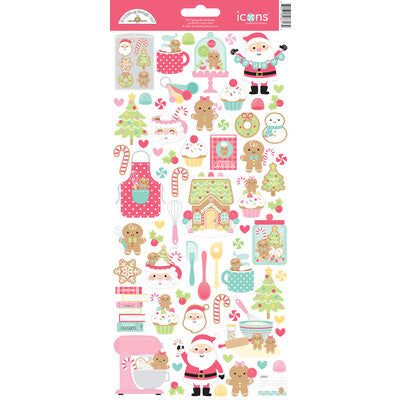 Doodlebug, Gingerbread Kisses, Icon Stickers