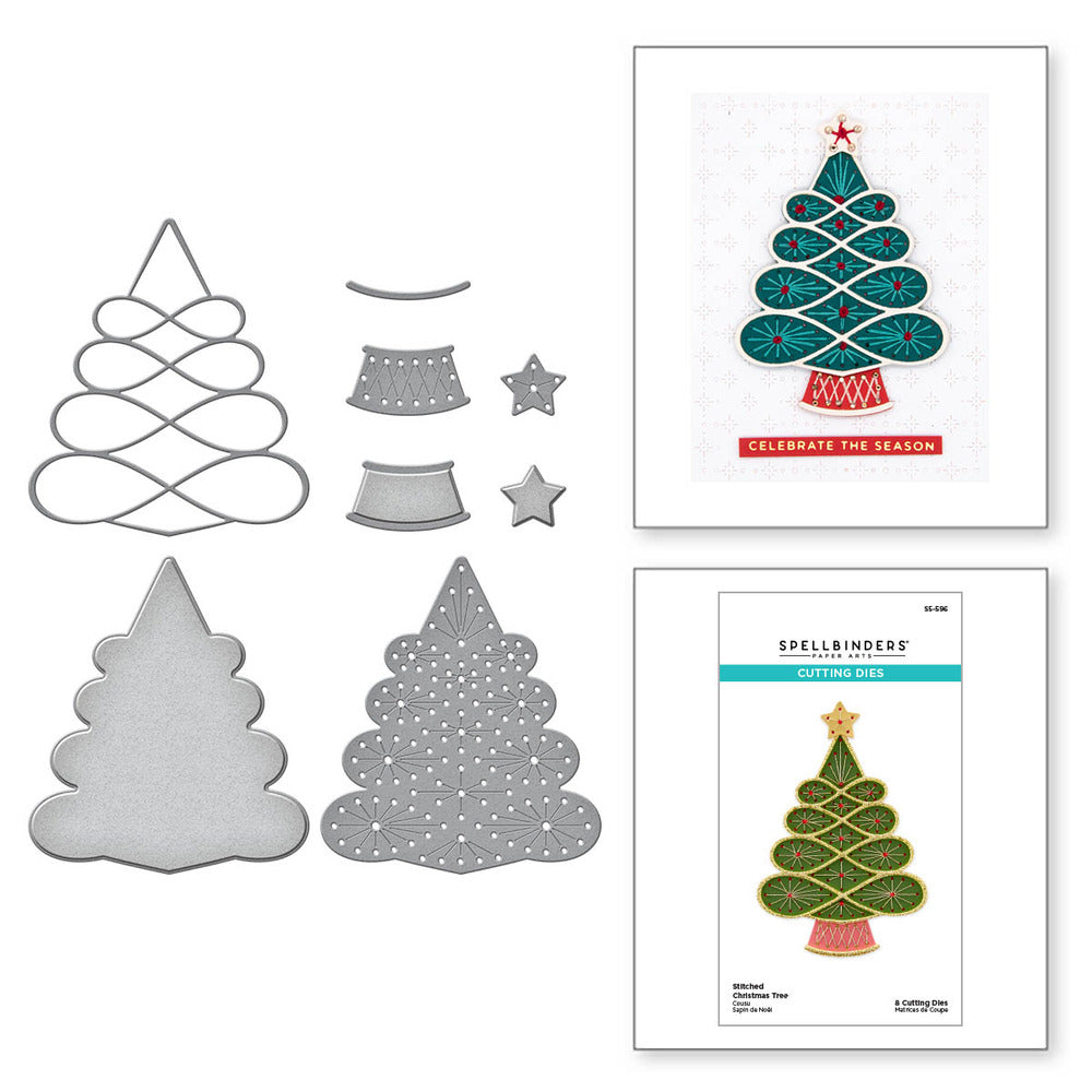 Spellbinders, Stitched Christmas Tree Cuts