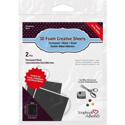Scrapbook Adhesives, Foam Permanent Sheets-Black