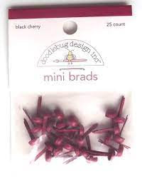 Doodlebug, Mini Brads-Black Cherry