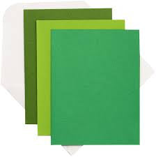 American Crafts Bazzill, Cards & Envelopes Set Green Assorted 6 SEt