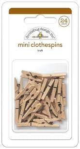 Doodlebug, Mini Clothespins, Kraft