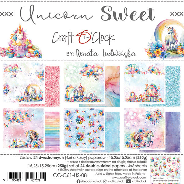Craft O’Clock, Unicorn Sweet, 6x6 Paper Pad