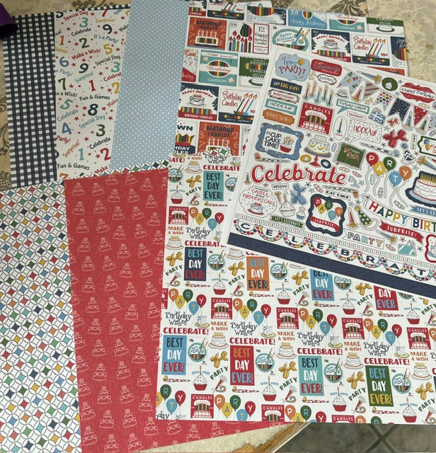 TSC, 8x8 Single Sided Happy Birthday Paper Set 20 sheets