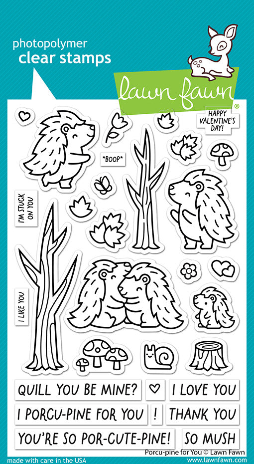 Lawn Fawn, Porcu-pine for You Stamp set