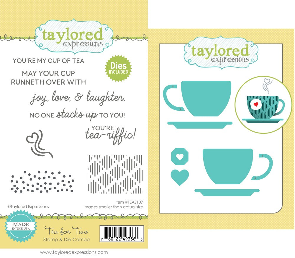 Taylored  Expressions, Stamp & Die Set, Tea for Two