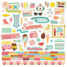 Simple Stories, Retro Summer, Cardstock Stickers