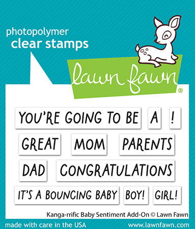 Lawn Fawn, Kanga-rrific Baby Sentiment Stamp q