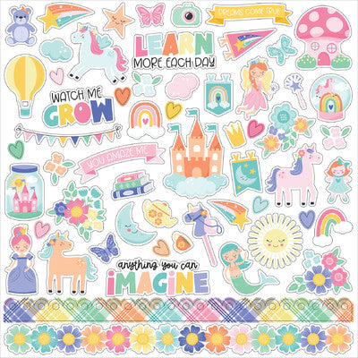 Echo Park, My Little Girl 12x12 Sticker Sheet