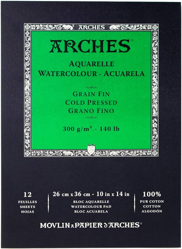 Arches, Aquarelle Watercolor-Acuarela Grain Fin Cold Pressed