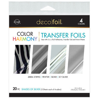 Deco Foil, Color of Harmony, Transfer Foil Sheets: Shades of Silver