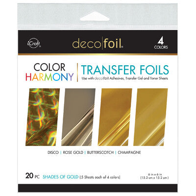 Deco Foil, Color of Harmony, Transfer Foil Sheets: Shades of Gold