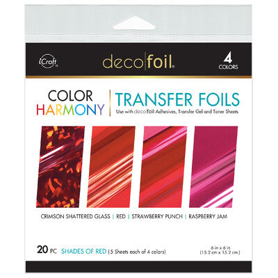 Deco Foil, Color of Harmony, Transfer Foil Sheets: Shades of Red