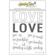 Load image into Gallery viewer, HoneyBee, Love Love Love Sentiments Stamp &amp; die set
