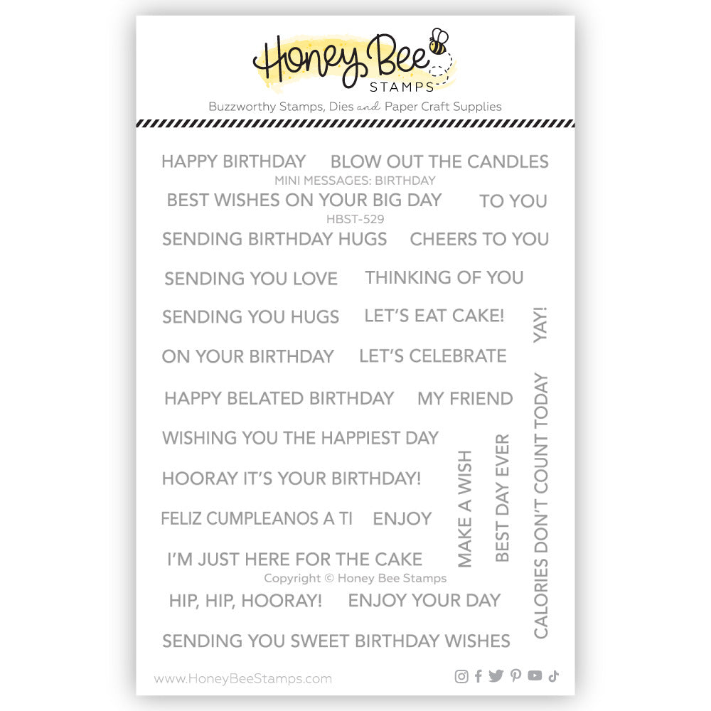 Honeybee Stamps, Mini message: Birthday