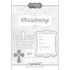 Scrapbook Customs, Christening Lace Stikcer