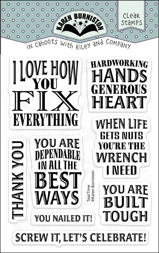 Karen Burniston, Clear Stamp, Tool Time Sayings