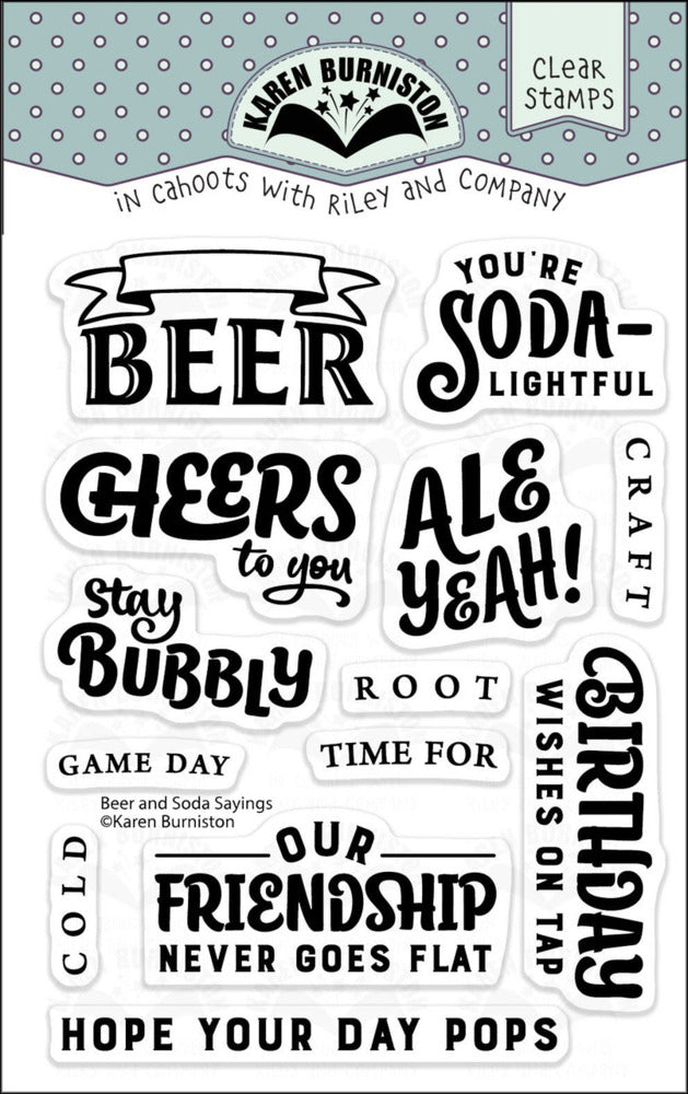 Karen Burniston, Clear Stamp, Beer and Soda Sayings